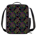 Psychedelic Sea Turtle Pattern Print Crossbody Lunch Bag