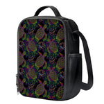 Psychedelic Sea Turtle Pattern Print Crossbody Lunch Bag