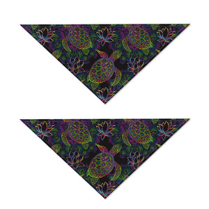 Psychedelic Sea Turtle Pattern Print Dog Bandana