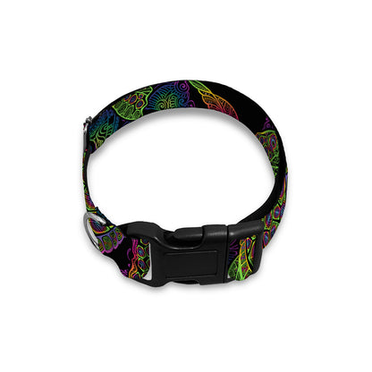 Psychedelic Sea Turtle Pattern Print Dog Collar