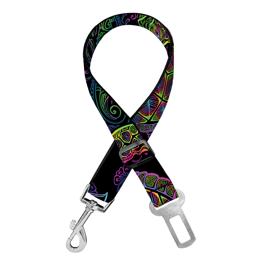 Psychedelic Sea Turtle Pattern Print Dog Seat Belt