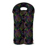 Psychedelic Sea Turtle Pattern Print Double Neoprene Wine Tote