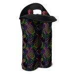 Psychedelic Sea Turtle Pattern Print Double Neoprene Wine Tote