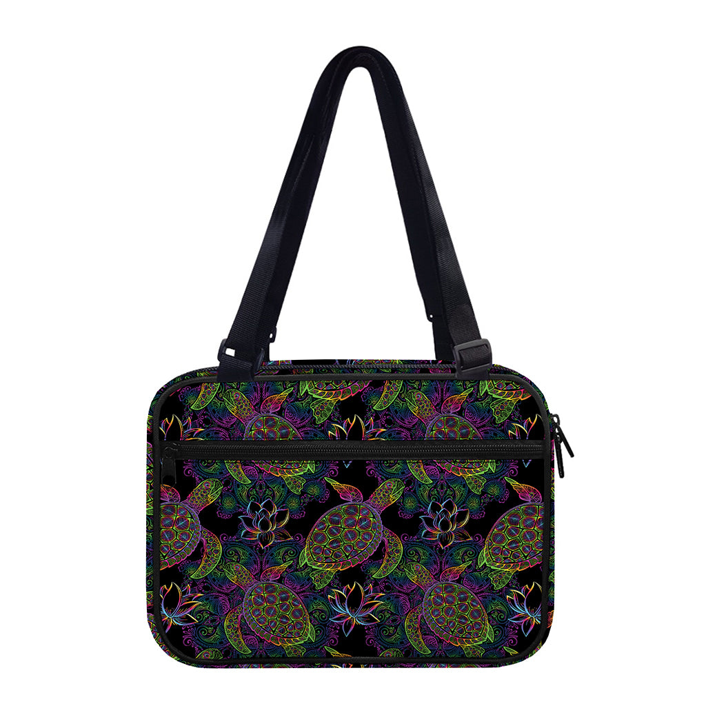 Psychedelic Sea Turtle Pattern Print Double Strap Bible Bag