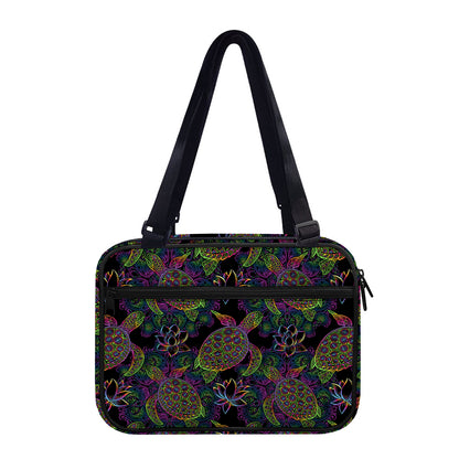 Psychedelic Sea Turtle Pattern Print Double Strap Bible Bag