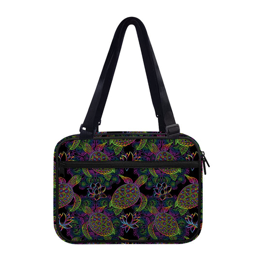 Psychedelic Sea Turtle Pattern Print Double Strap Bible Bag