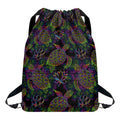 Psychedelic Sea Turtle Pattern Print Drawstring Backpack