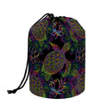 Psychedelic Sea Turtle Pattern Print Drawstring Makeup Bag