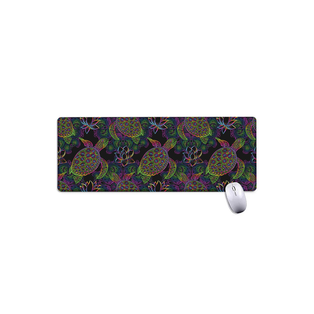 Psychedelic Sea Turtle Pattern Print Extended Mouse Pad