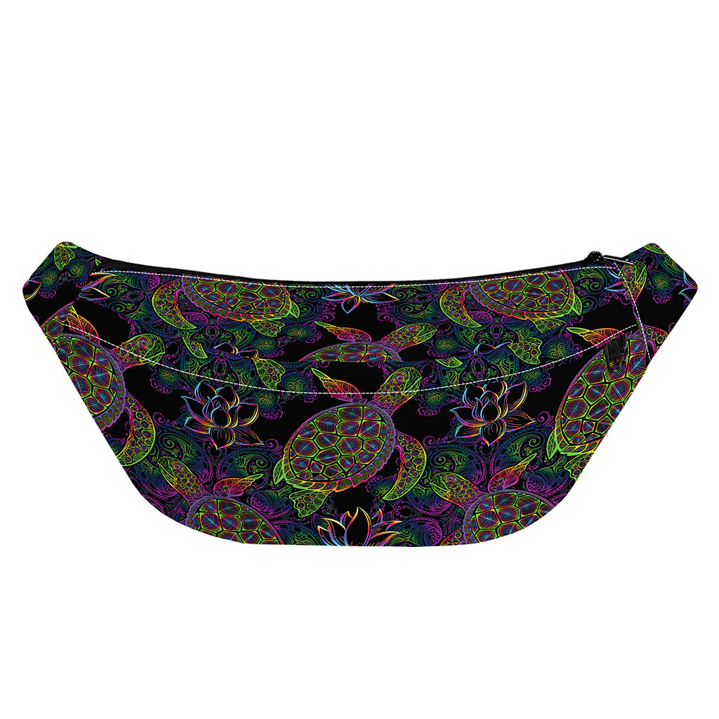 Psychedelic Sea Turtle Pattern Print Fanny Pack