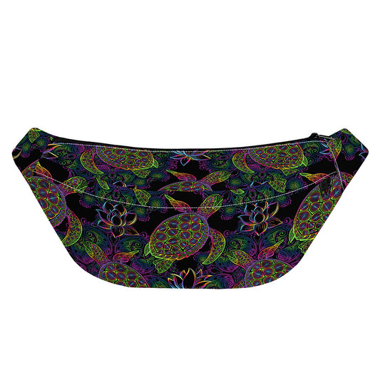 Psychedelic Sea Turtle Pattern Print Fanny Pack