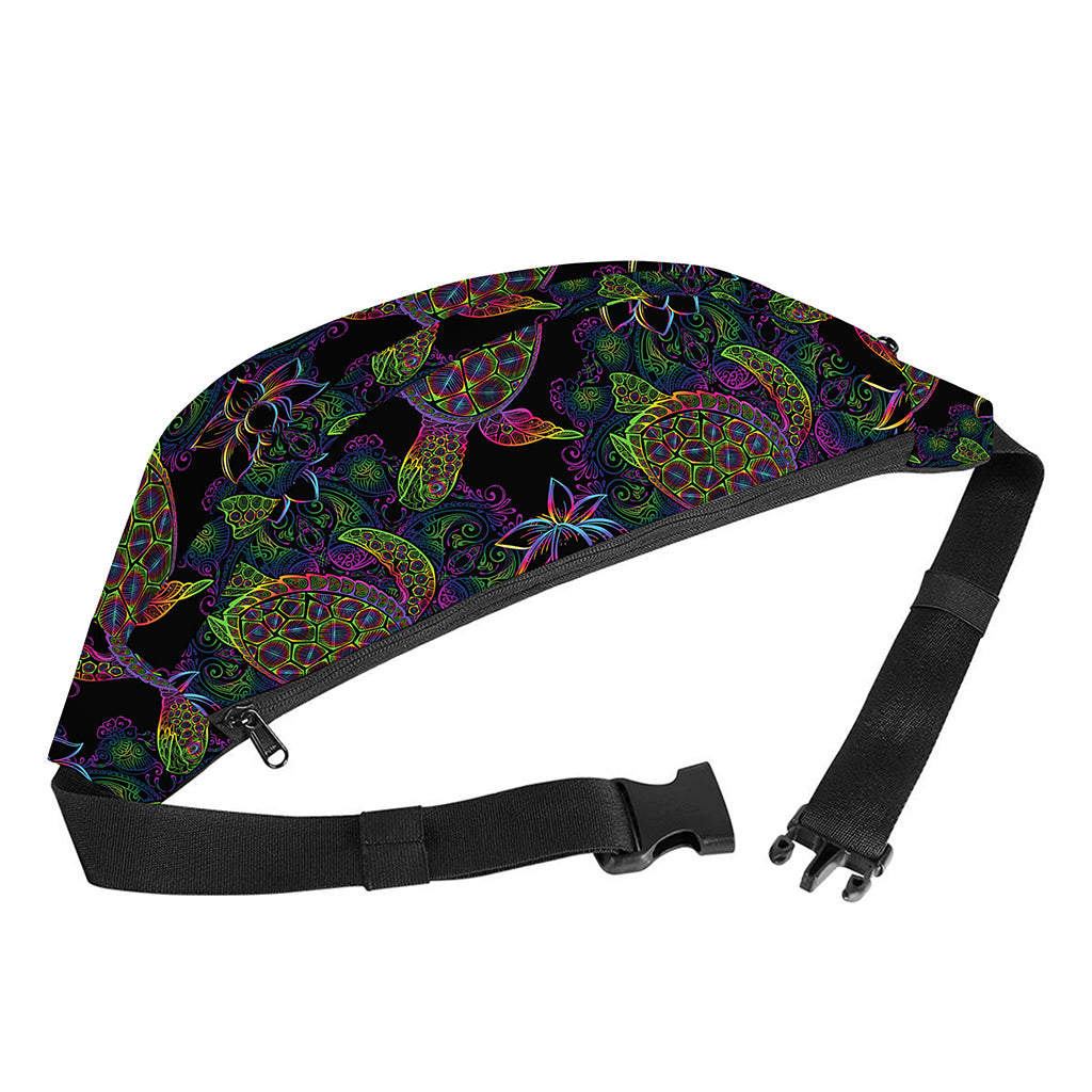 Psychedelic Sea Turtle Pattern Print Fanny Pack