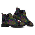 Psychedelic Sea Turtle Pattern Print Flat Ankle Boots