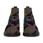 Psychedelic Sea Turtle Pattern Print Flat Ankle Boots