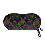 Psychedelic Sea Turtle Pattern Print Glasses Case