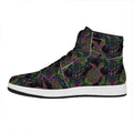 Psychedelic Sea Turtle Pattern Print High Top Leather Sneakers
