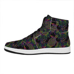 Psychedelic Sea Turtle Pattern Print High Top Leather Sneakers