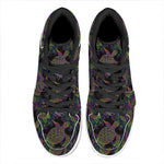 Psychedelic Sea Turtle Pattern Print High Top Leather Sneakers