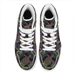 Psychedelic Sea Turtle Pattern Print High Top Leather Sneakers