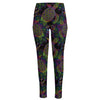 Psychedelic Sea Turtle Pattern Print High-Waisted Pocket Leggings