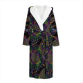 Psychedelic Sea Turtle Pattern Print Hooded Bathrobe