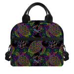 Psychedelic Sea Turtle Pattern Print Insulated Lunch Bag