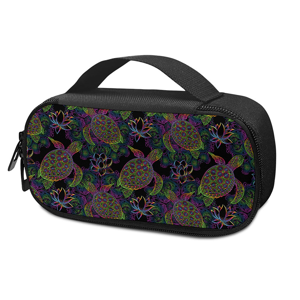 Psychedelic Sea Turtle Pattern Print Insulin Cooler Travel Case