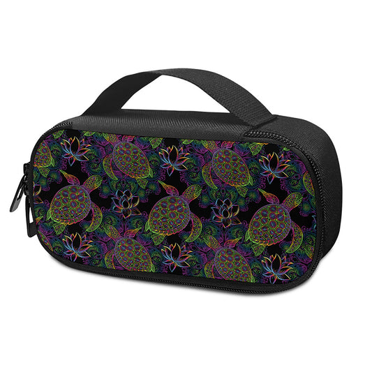 Psychedelic Sea Turtle Pattern Print Insulin Cooler Travel Case