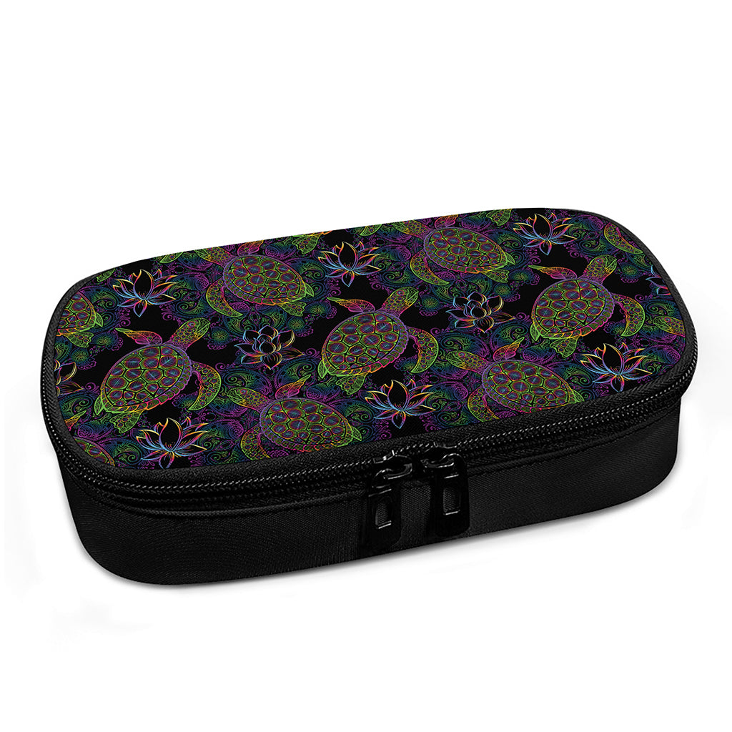 Psychedelic Sea Turtle Pattern Print Insulin Cooler Travel Case