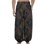 Psychedelic Sea Turtle Pattern Print Lantern Pants