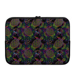 Psychedelic Sea Turtle Pattern Print Laptop Sleeve