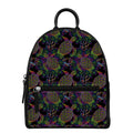 Psychedelic Sea Turtle Pattern Print Leather Backpack