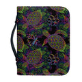 Psychedelic Sea Turtle Pattern Print Leather Bible Cover