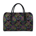 Psychedelic Sea Turtle Pattern Print Leather Duffel Bag