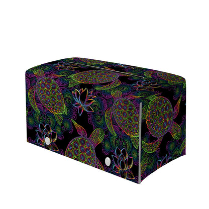 Psychedelic Sea Turtle Pattern Print Leather Tissue Box Cover