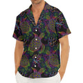 Psychedelic Sea Turtle Pattern Print Men's Deep V-Neck Shirt