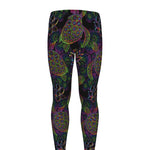 Psychedelic Sea Turtle Pattern Print Men's leggings