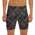 Psychedelic Sea Turtle Pattern Print Men's Long Boxer Briefs