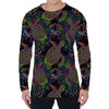 Psychedelic Sea Turtle Pattern Print Men's Long Sleeve T-Shirt