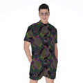 Psychedelic Sea Turtle Pattern Print Men's Romper