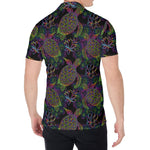 Psychedelic Sea Turtle Pattern Print Men's Shirt