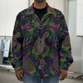 Psychedelic Sea Turtle Pattern Print Men's Shirt Jacket