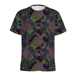 Psychedelic Sea Turtle Pattern Print Men's Sports T-Shirt