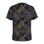Psychedelic Sea Turtle Pattern Print Men's Sports T-Shirt