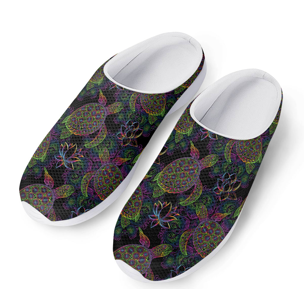 Psychedelic Sea Turtle Pattern Print Mesh Casual Shoes