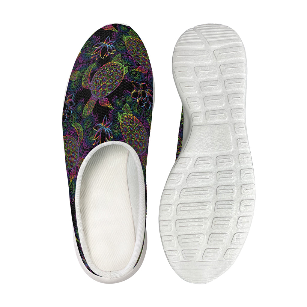 Psychedelic Sea Turtle Pattern Print Mesh Casual Shoes