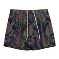 Psychedelic Sea Turtle Pattern Print Mesh Shorts