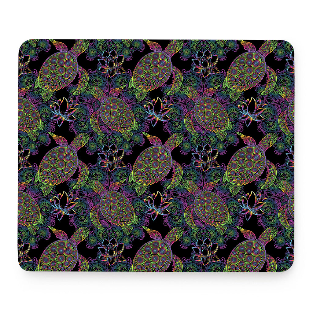 Psychedelic Sea Turtle Pattern Print Mouse Pad