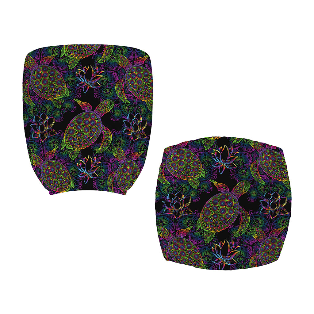 Psychedelic Sea Turtle Pattern Print Office Chair Cover