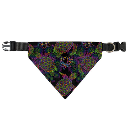 Psychedelic Sea Turtle Pattern Print Over The Collar Dog Bandana